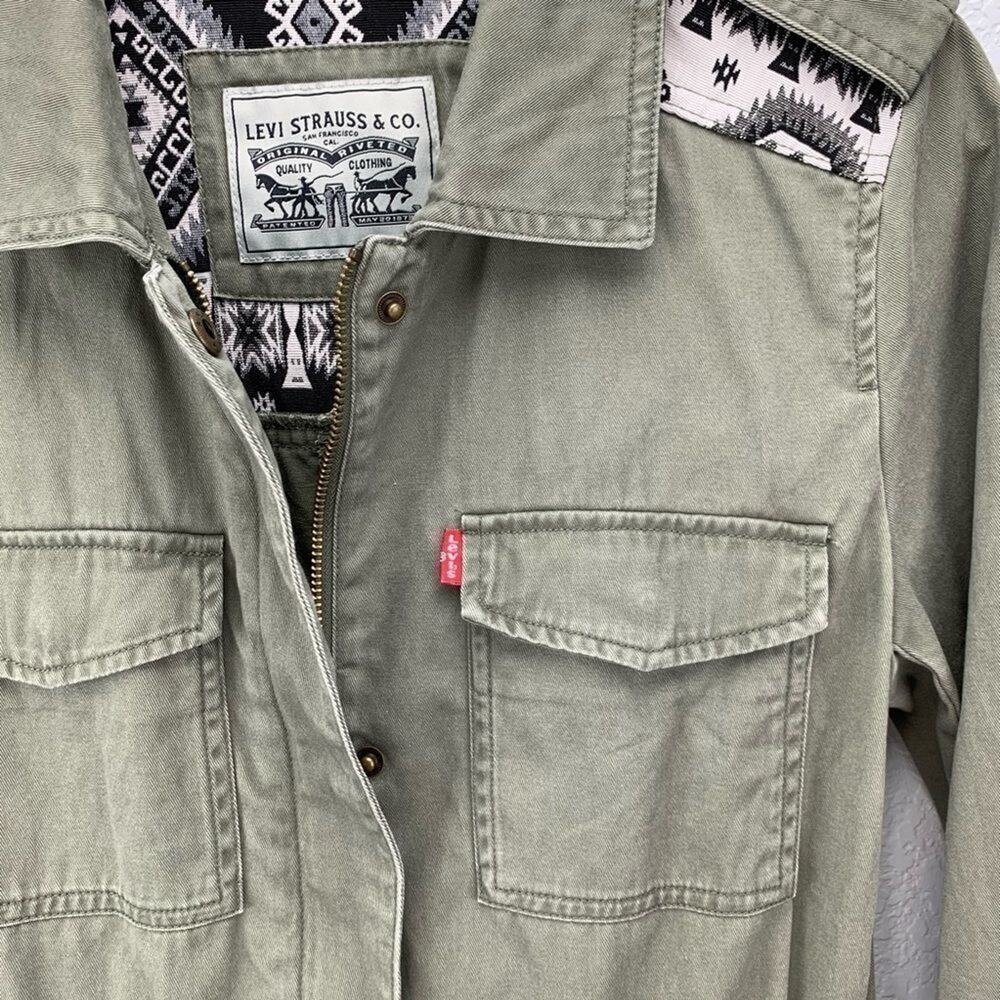 Levi’s Aztec Olive Green Jacket Women’s XS - Picture 4 of 6